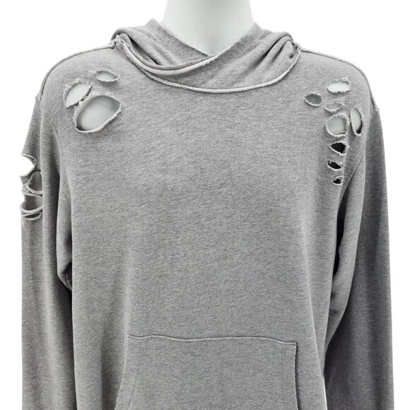 Jordan Craig Mens XL Hoodie JC LE Shredded Pullover Heather Gray Raw Hem - Picture 2 of 8